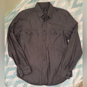 Express Charcoal Button Down Shirt Size M